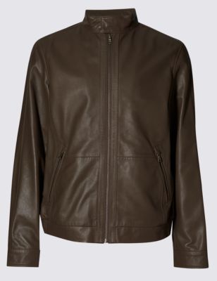 Luxury Leather Bomber Jacket